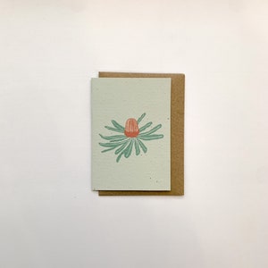 Banksia Native flower - Plantable seeded paper greeting card