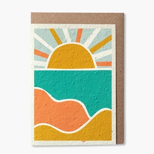 Coucher de soleil - Carte de voeux en papier graines à planter