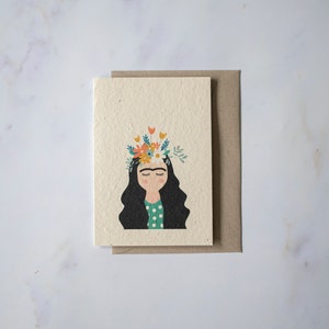 Frida Kahlo - Plantable seeded paper greeting card