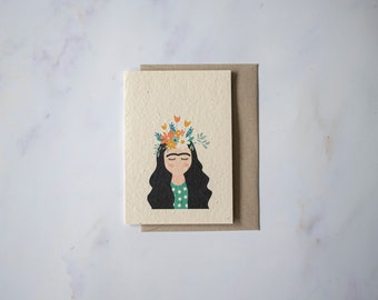 Frida Kahlo - Plantable seeded paper greeting card