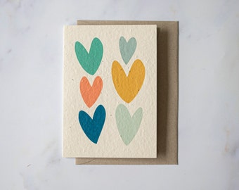 Lovehearts - Plantable seeded paper greeting card