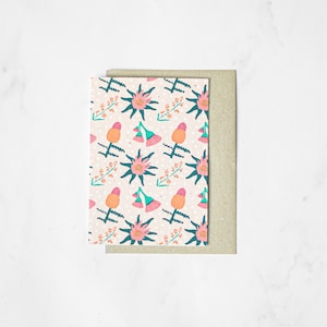 Florales Muster - Bepflanzbare Grußkarte aus entkerntem Papier
