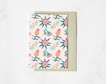 Floral pattern - Plantable seeded paper greeting card