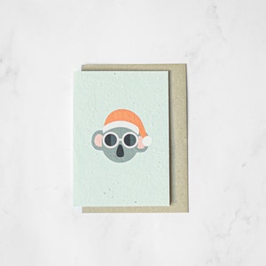 Santa Koala - Carte de voeux en papier ensemencé plantable