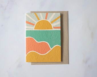 Sunset - Plantable seeded paper greeting card