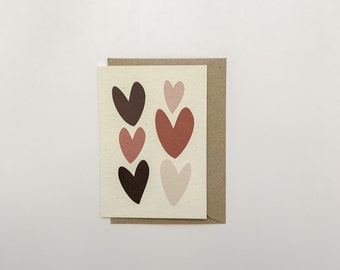 Pink Lovehearts - Plantable seeded paper greeting card