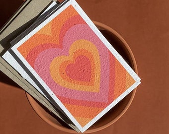 Groovy love - Plantable seeded paper greeting card