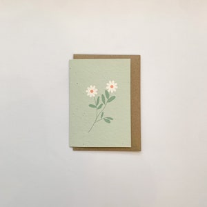 Margherite verdi - Biglietto d'auguri in carta con semi piantabili