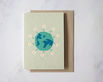 Planet love - Plantable seeded paper greeting card