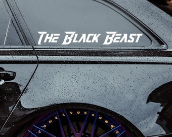2x Sticker The Black Beast Car Sticker Tuning JDM Decal Bike Truck Motorcycle Car LE Oldschool Truck Racing