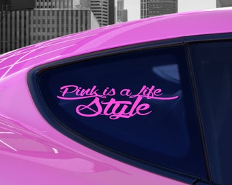 Sticker Pink is a Lifestyle Car Sticker Tuning JDM Decal Bike Truck Motorcycle Car LE Oldschool Truck