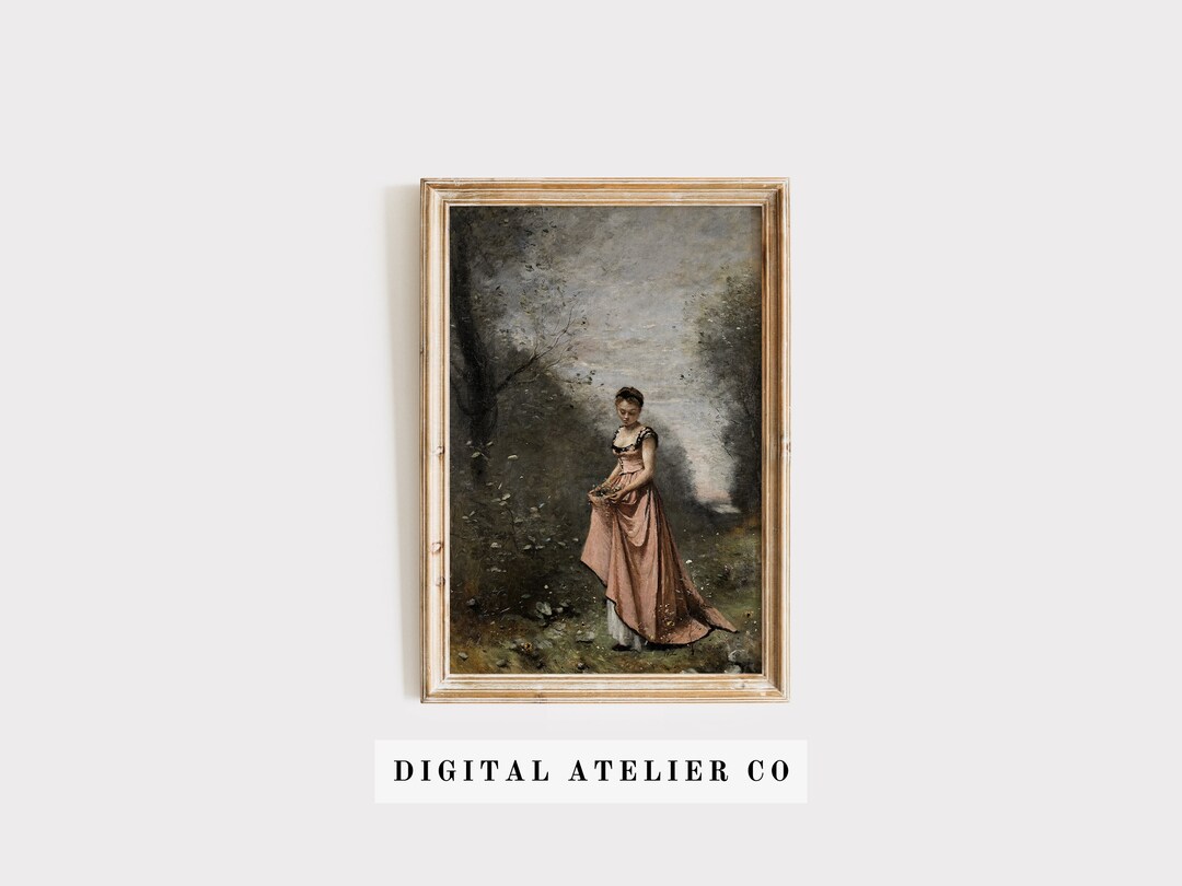 Moody Portrait Painting Vintage Woman Portrait Wall Art Moody Wall Art ...