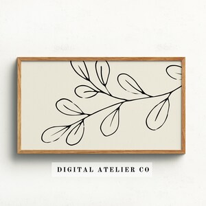 Samsung Frame TV Art | Sketch | Modern Farmhouse Botanical | Digital tv art | Minimalist Line Drawing | Sketch | Tv Frame Line Art | B1004