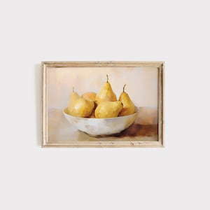 Vintage Pear Fruit Print Painting Kitchen Print Vintage Still Life Print Rustic Pear Wall Art 2259