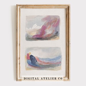 Aquarel landschapsschilderij abstracte kunst aan de muur antieke muur decor 2015