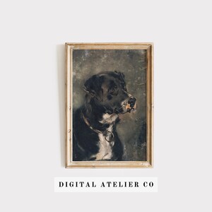 Vintage Dog print Painting | Animal Wall Decor | Portrait | Wall decor | Downloadable Digital Art | Antique Art | Nature art 2040