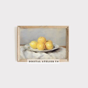 Lemon Art Fruit Print Lemon Wall Art Kitchen Print Lemon Kitchen Decor Vintage Fruit Painting Farmhouse Kitchen Decor Fruit Still Life 2272