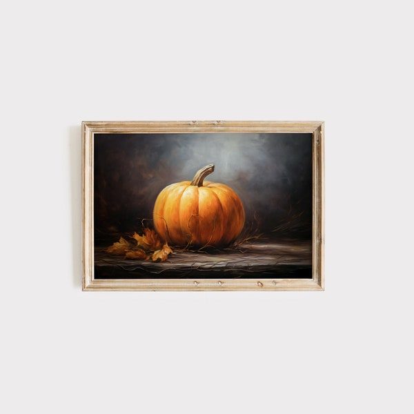 Vintage Autumn Fall Pumpkin Farm print, Still life wall art decor for Kitchen art print, Autumn Food Vegetable print 2247