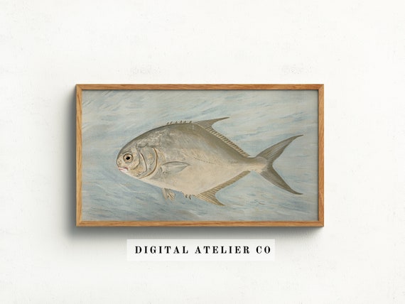 Samsung Frame TV Art | Fishing Country tv frame art | Fishing Painting | Fish frame tv art | Tv Art | Antique Wall Art | Nature Art | 2051