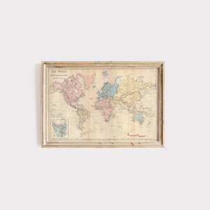 Vintage Detaillierte Weltkarte Druck, Antike Reise Poster, Geschenk zum selbst ausdrucken, Wohnzimmer Wanddeko, Vatertag 2244