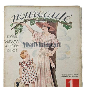 Originele vintage Franse tijdschrift Nouveaute . 39 pagina's van originele vintage jaren 1930 mode. Zeldzame jaren 1930 vintage magazine