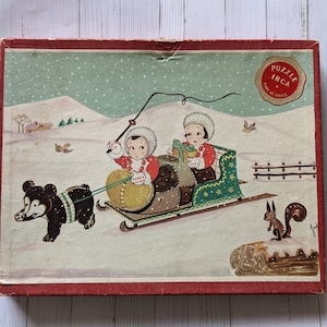 Original French Vintage Jigsaw Puzzle Set for Children. 1950-1960s ...