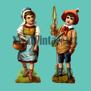 Vintage viktorianischen Kinder Scrapbooking digitaler Download