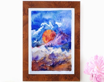 Original Watercolor Painting Landscape