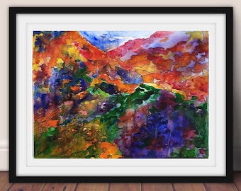 Watercolor Painting Original Landscape