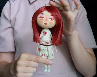 Textile art doll handmade