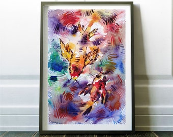 オリジナル水彩画「鯉の絵」- 禅風水インテリア - Etsy 日本