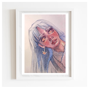 Original graphic portrait, Graphic portrait drawing, Abstract wall art, Portrait home decor