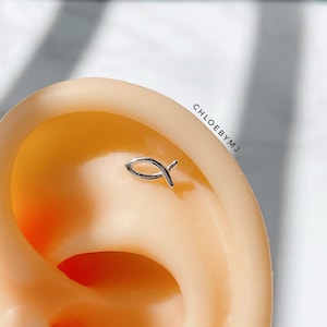 Dainty fish stud sterling silver earrings, tiny fish earrings, chic dainty delicate jewelry, minimalist jewelry