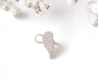 Dainty Sterling Silver Angel Wing Ear Cuff: No Piercing