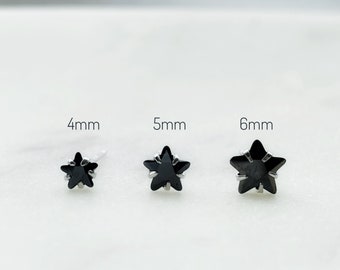 Pendientes de plata de ley con forma de estrella de cristal: joyería para el trago y el cartílago