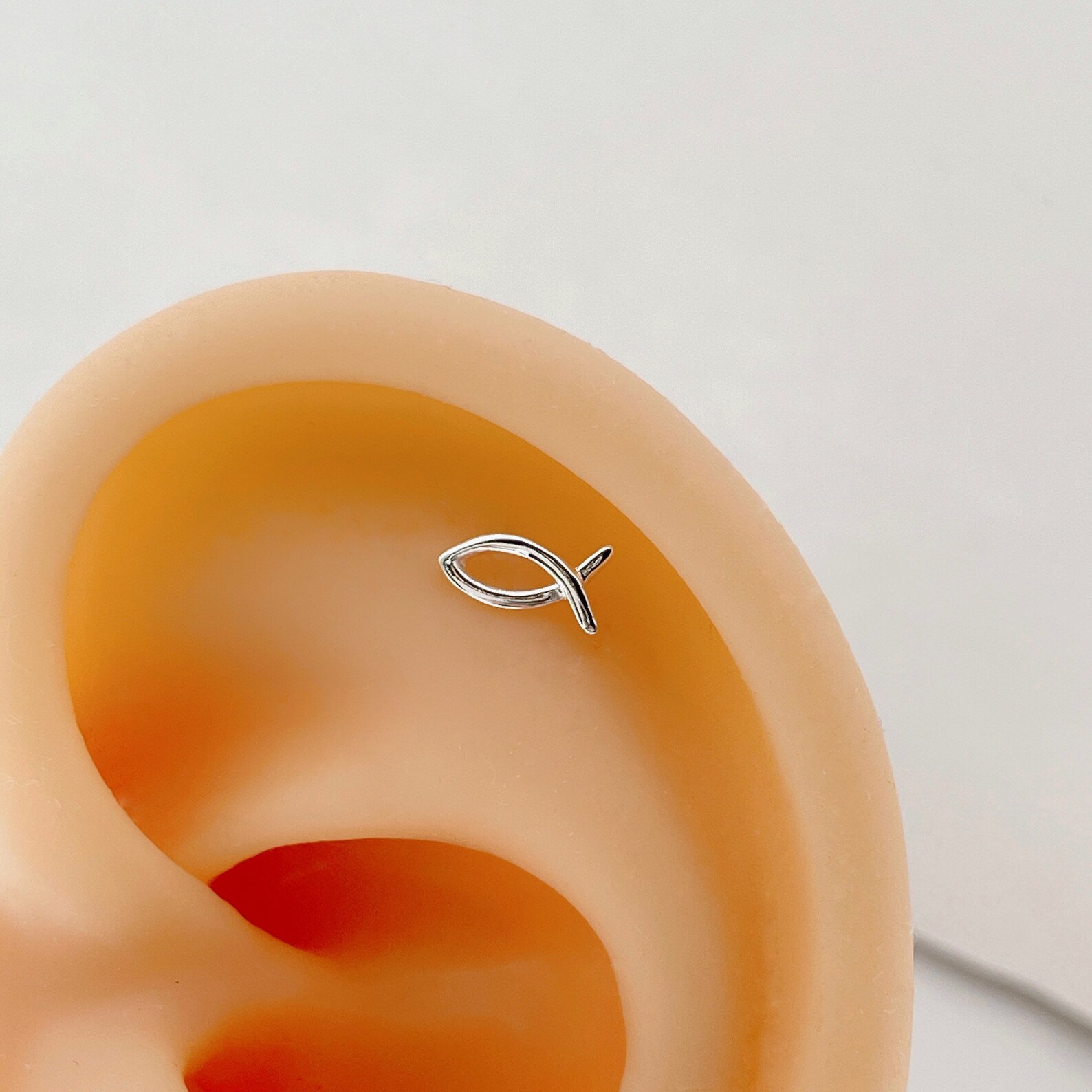 Dainty Fish Stud Sterling Silver Earrings Tiny Fish Earrings Etsy