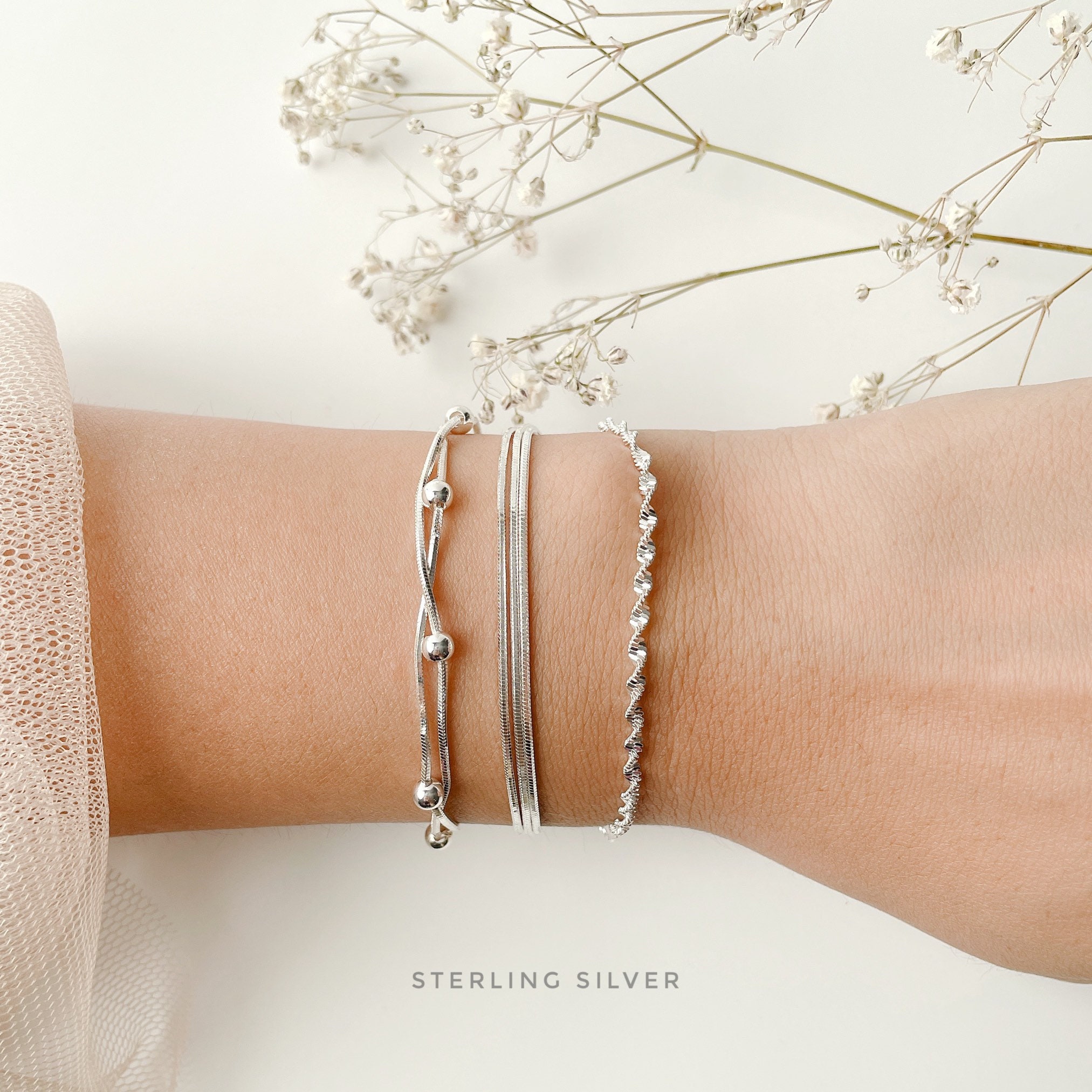 新規購入 DNAブレスレットシルバー925Silver Beaded Bracelet