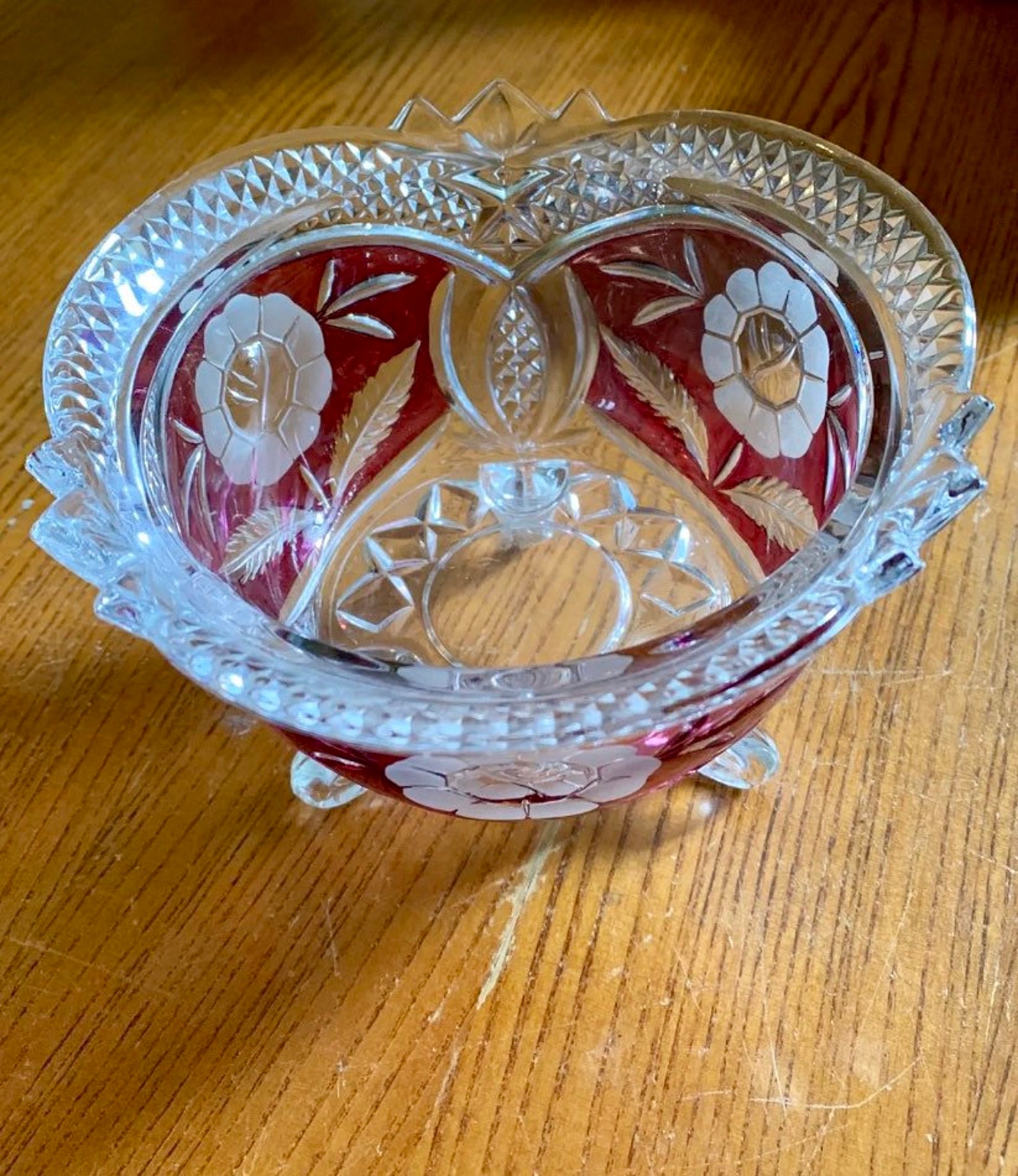 Vintage Hofbauer Crystal Candy Dish Etsy