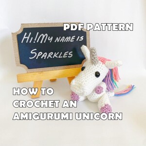 How to Crochet an Amigurumi Rainbow Unicorn Instant Download Printable PDF Pattern - Cute Girly Nursery Decor Gifts - Mythical Creatures