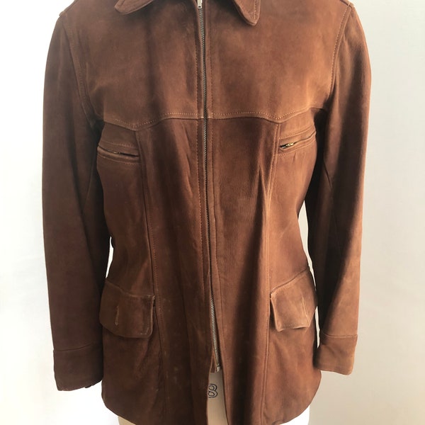 Fabulosa chaqueta vintage de ante marrón