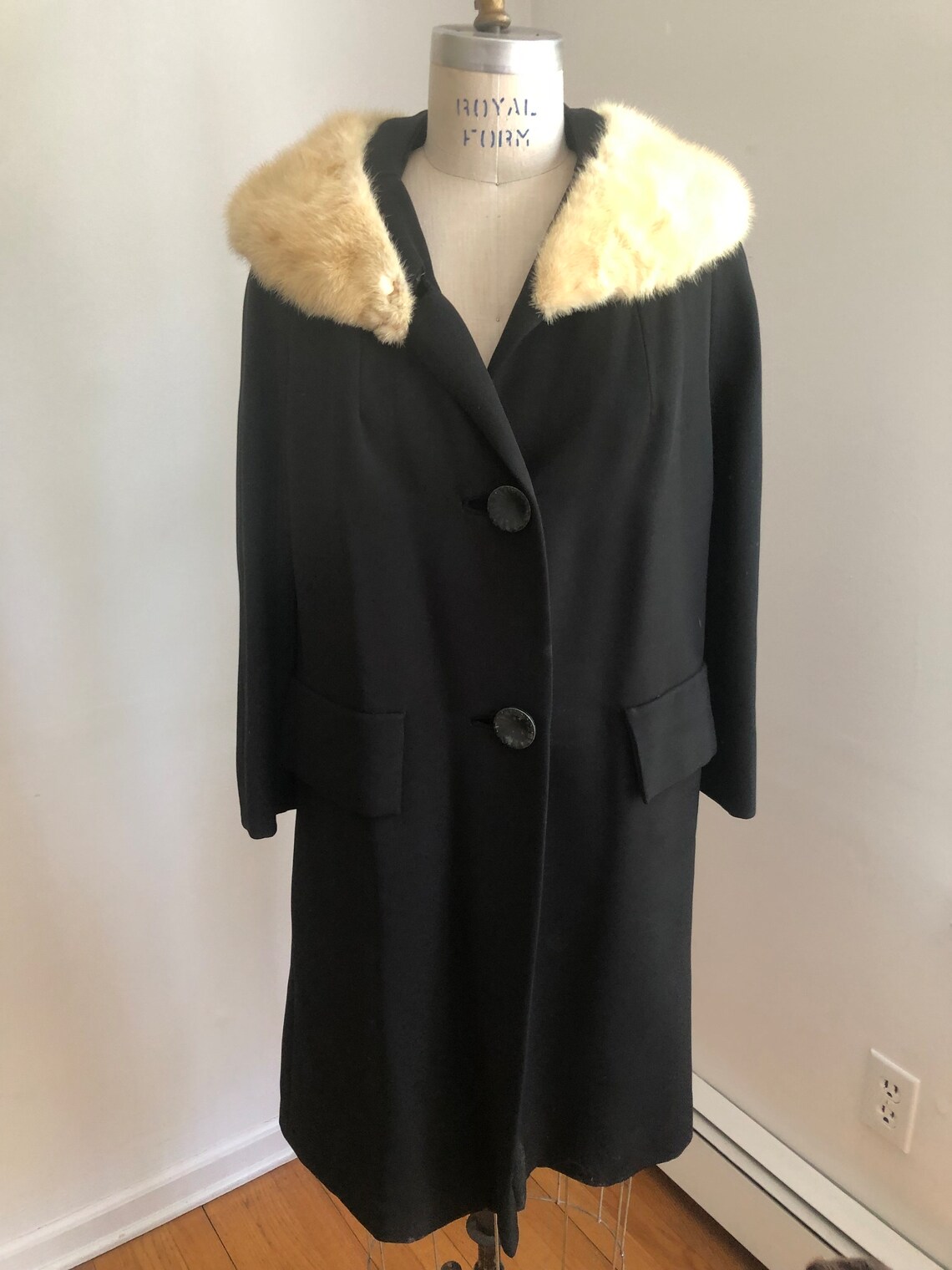 Womens Black Wool Coat - Etsy