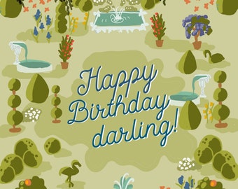 Happy Birthday Darling greeting card