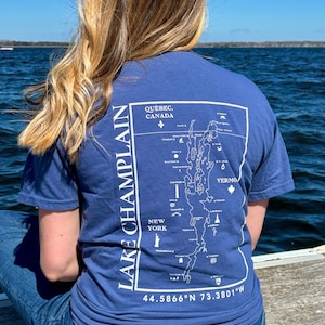 Lake Champlain Short Sleeve Shirt | Plattsburgh, New York | Burlington, Vermont | North Country Gift, Present | Fisherman Gifts | Sailing |