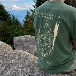 Adirondack Park Short Sleeve Shirt | Plattsburgh, New York | Burlington, Vermont | North Country Gift, Present | Lake Placid | ADK | Saranac