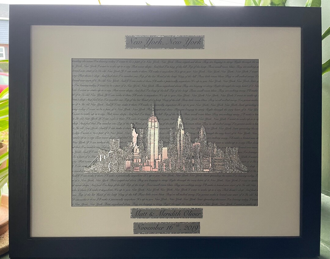 Custom New York City Skyline Heart Wedding or Anniversary Present