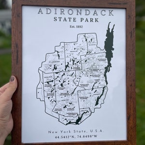 Adirondack State Park print muur opknoping | New York | Noord-land cadeau, heden | Keene-vallei | Adirondack | ADK | Lake Placid | 46er
