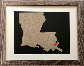 Personalized Bronze Anniversary State Art, Wedding Song Gift