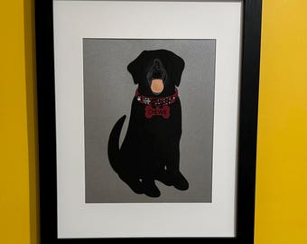 Personalized Pet Memorial Frame: Custom Paper Portrait, Dog Cat Loss Gift