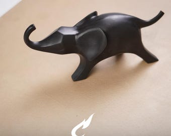 Arte de parede em latão com elefante, escultura da sorte com a tromba para cima, decoração moderna para casa, presente de boas-vindas