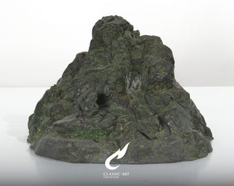 Escultura de pedra em latão representando uma montanha, peça decorativa para jardim zen com pedra do estudioso, ideal para bonsai.